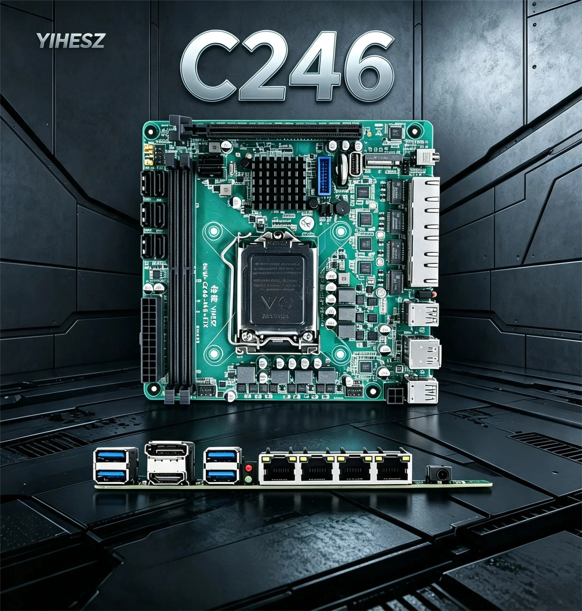 Nas Motherboard 8 Sata Mini Itx - Placa-Mãe NAS ITX C246 Suporta CPU