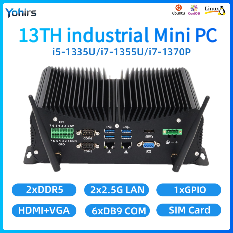 Fanless Industrial Pc Rs485 Core I7 - 13th fanless mini pc industrial intel