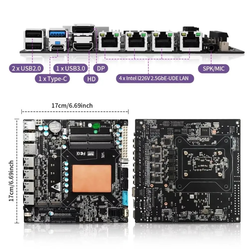 Placa-mãe ITX NAS com Intel Co - Nas Motherboard 8 Sata Mini Itx avaliação e preço