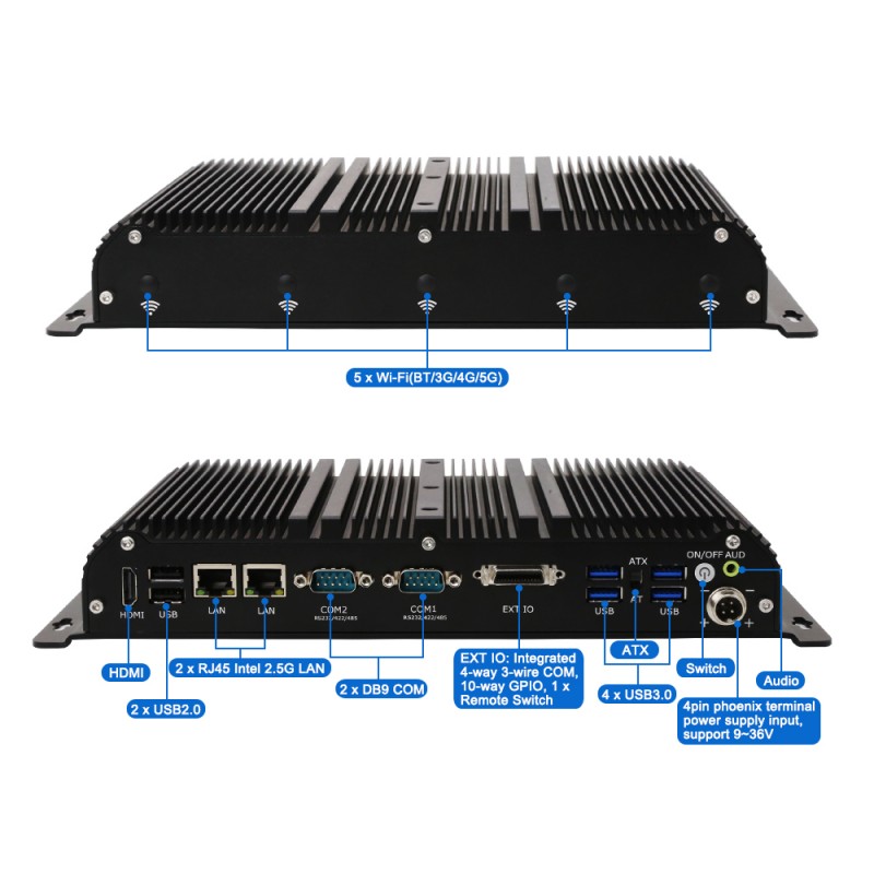 PC Industrial Fanless com IA d - Fanless Industrial Pc Rs485 Core I7 avaliação e preço