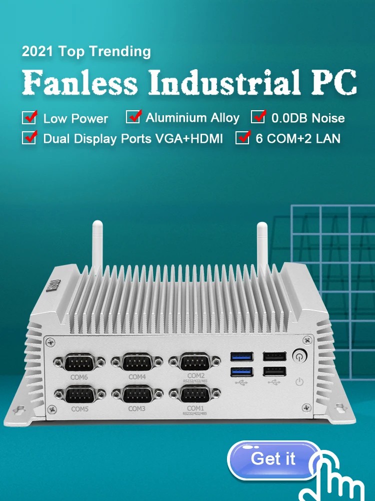 Mini PC industrial sem ventoin - Fanless Industrial Pc Rs485 Core I7 avaliação e preço