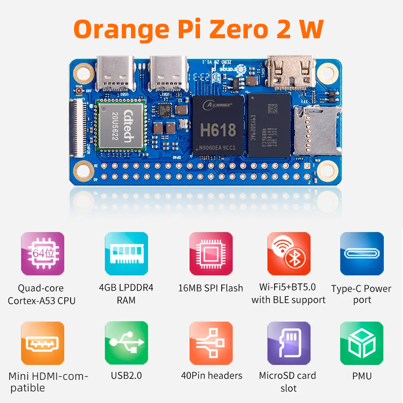 Orange pi zero 2w 4gb 2gb 1.5g - Rockchip Rk3588 Development Board avaliação e preço