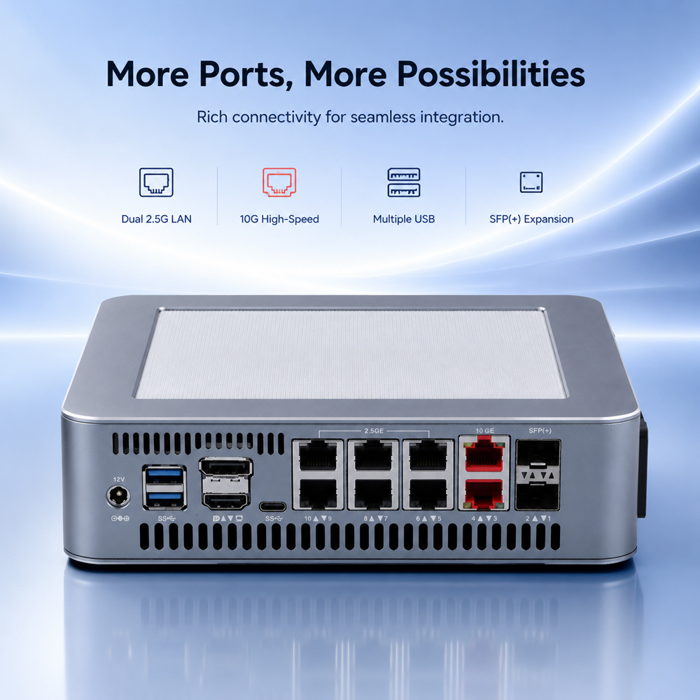 Mini PC Qotom Q51551ST Intel C - Dual Lan 10G Sfp+ Mini Pc avaliação e preço
