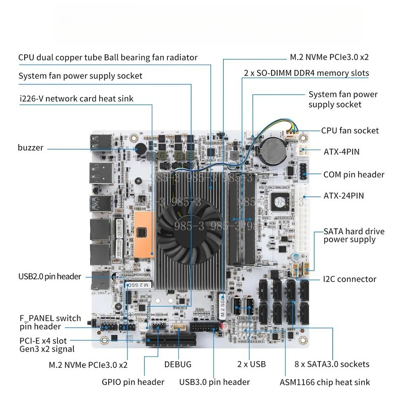 Placa-mãe Mini-ITX M11 NAS bra - Nas Motherboard 8 Sata Mini Itx avaliação e preço