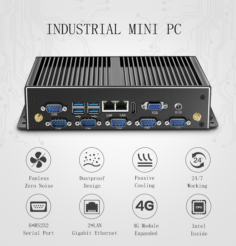 Mini PC Industrial Sem Ventila - Fanless Industrial Pc Rs485 Core I7 avaliação e preço